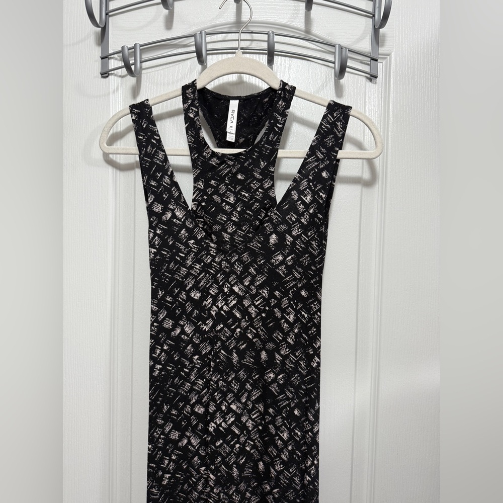 NWT RVCA Rite Moves Maxi Dress Size XS Juniors Black Print Built In Bra Viscose - Picture 2 of 16